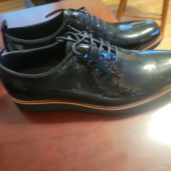 Mark Nolan Patent Vegan leather black size 13 lace up shoes NIB main image 2